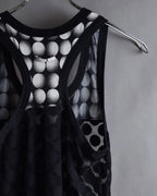 "JEAN PAUL GAULTIER MAILLE FEMME" Layered dot illusion mesh dress