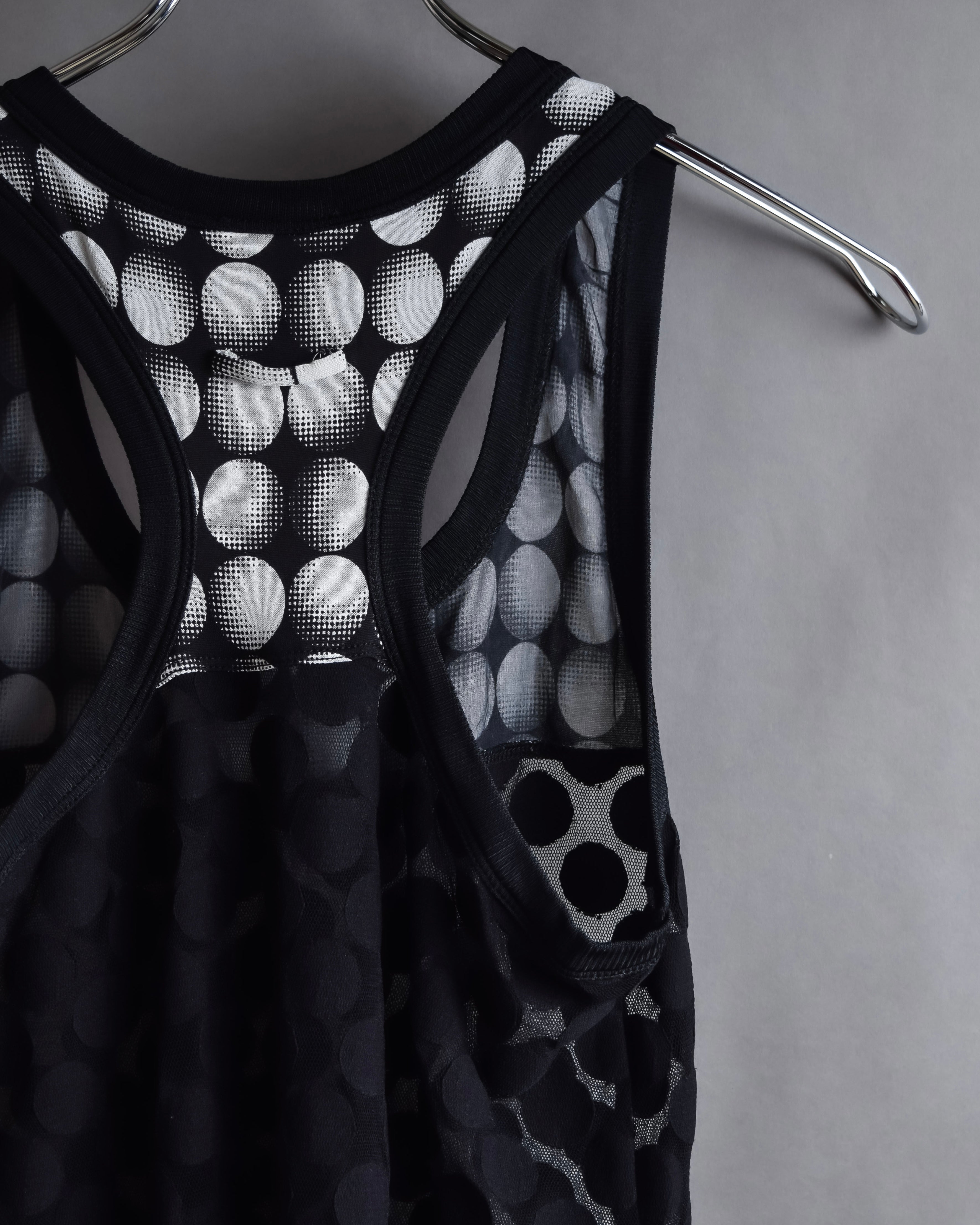 "JEAN PAUL GAULTIER MAILLE FEMME" Layered dot illusion mesh dress