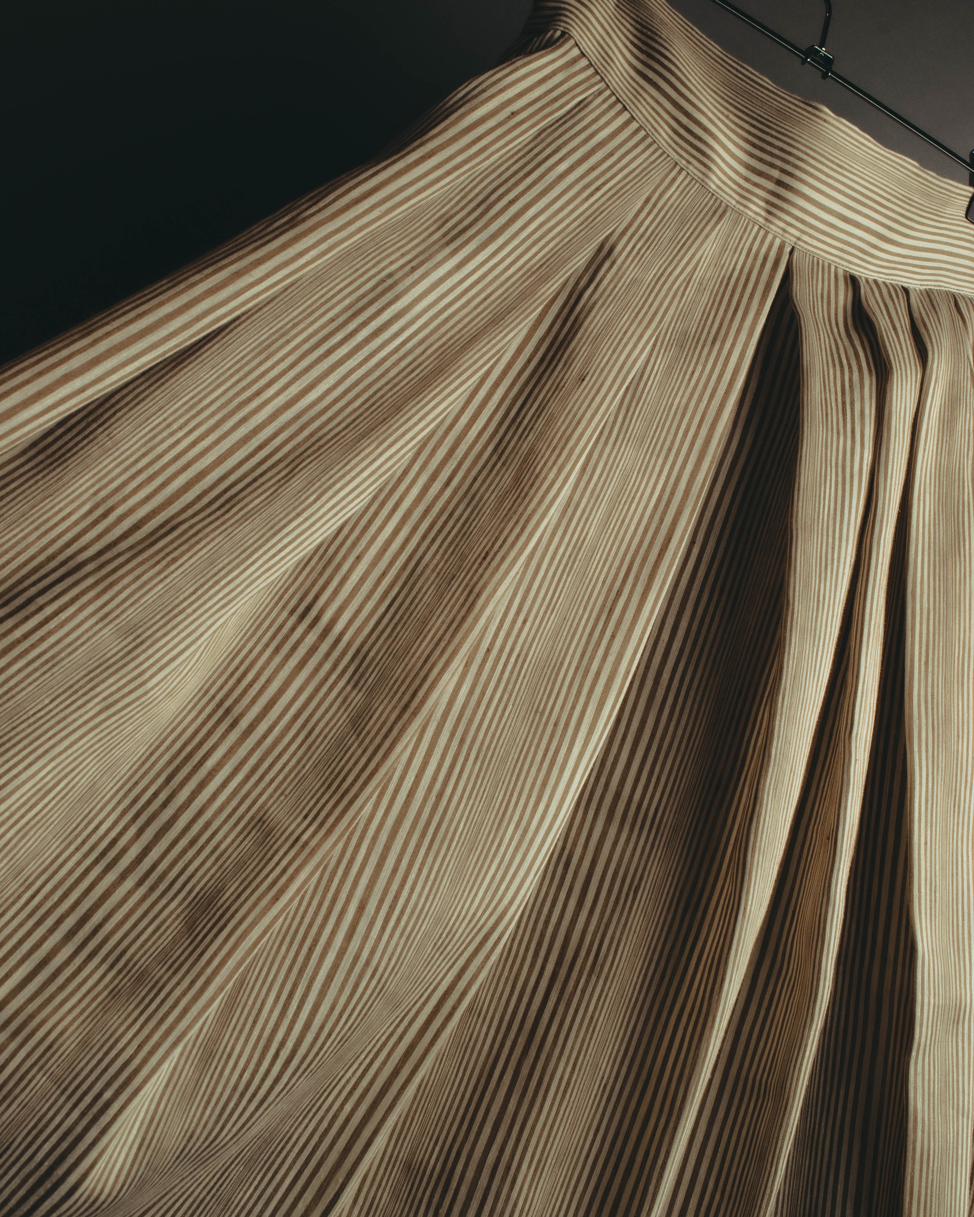 "DESTREE" 2020's Striped linen blend maxi skirt