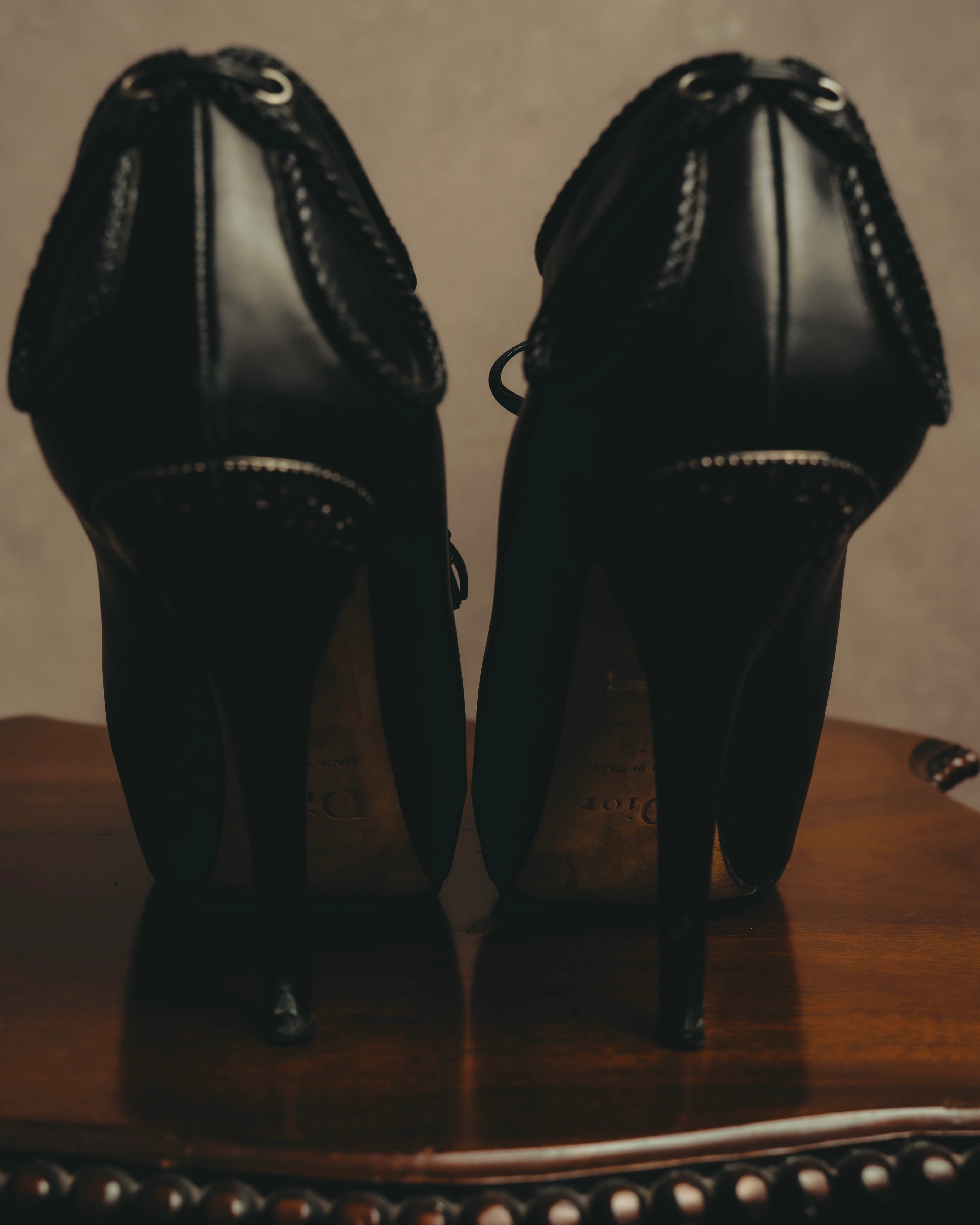 -SPECIAL- “Christian Dior” 00’s Ornate metal heel lace-up ankle boots