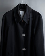 "CELINE" Hedi Slimane period metal buckle design long coat