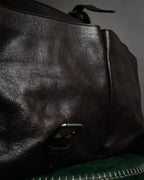 "DOLCE & GABBANA" 00’s-10’s Grained leather canvas-lined satchel bag