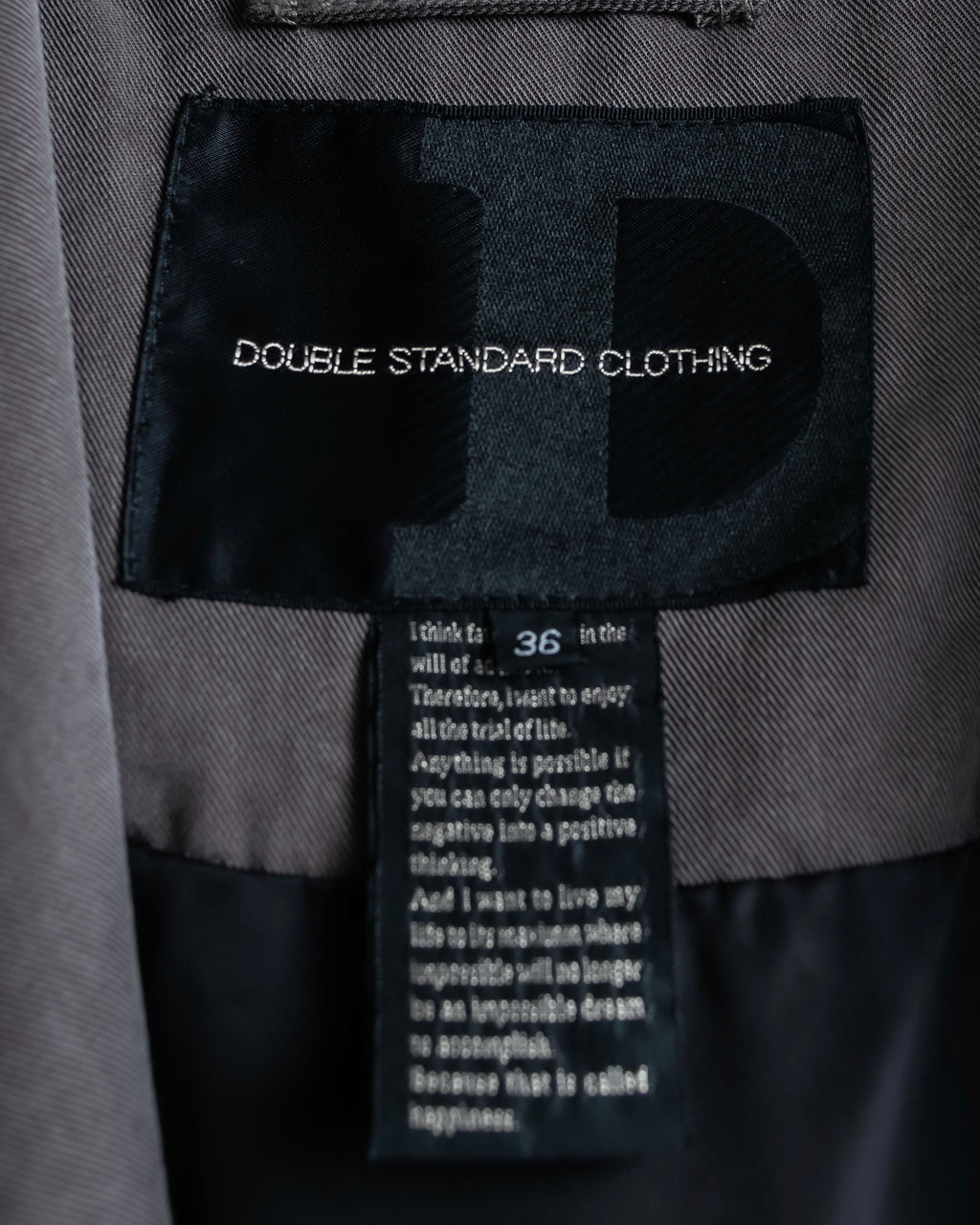 “DOUBLE STANDARD CLOTHING” Designed sleeve hooded middle coat
