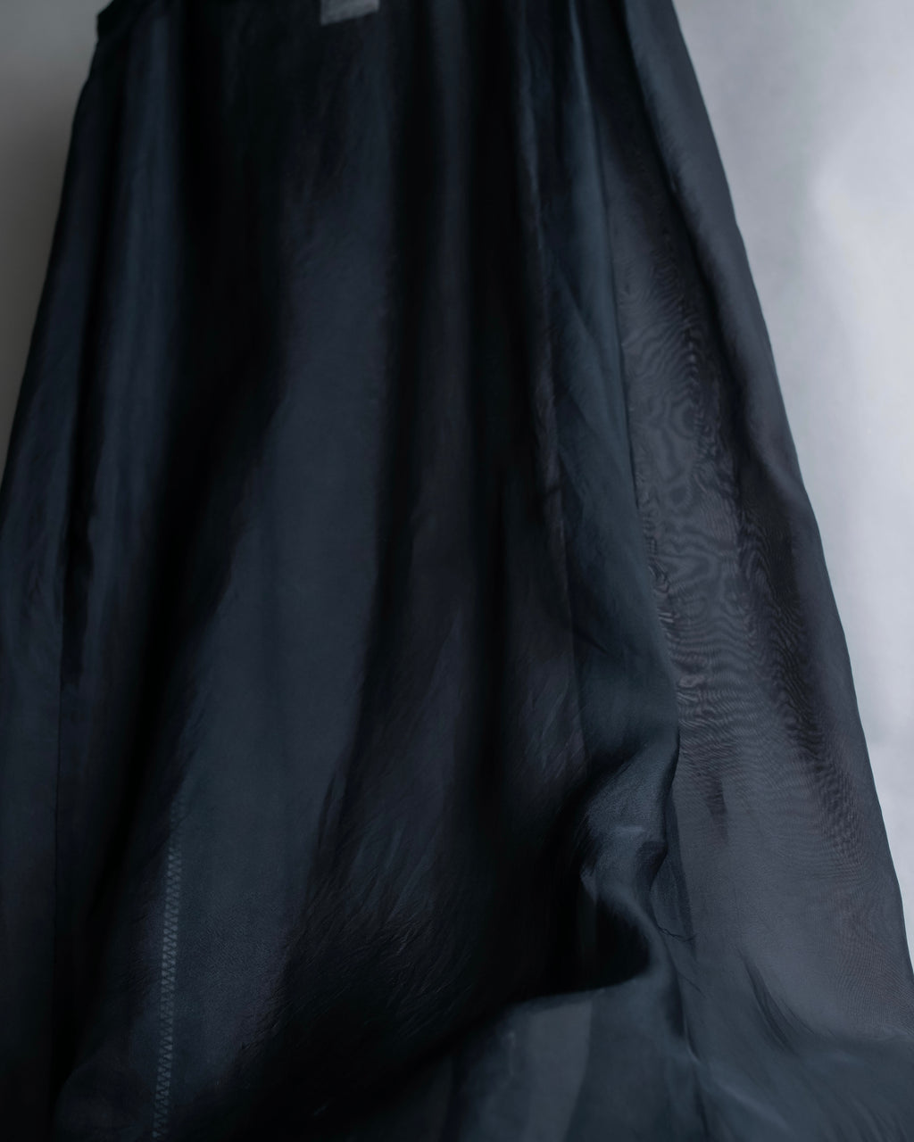 "YOHJI YAMAMOTO" 1996SS Double zipper design sheer rayon flare skirt