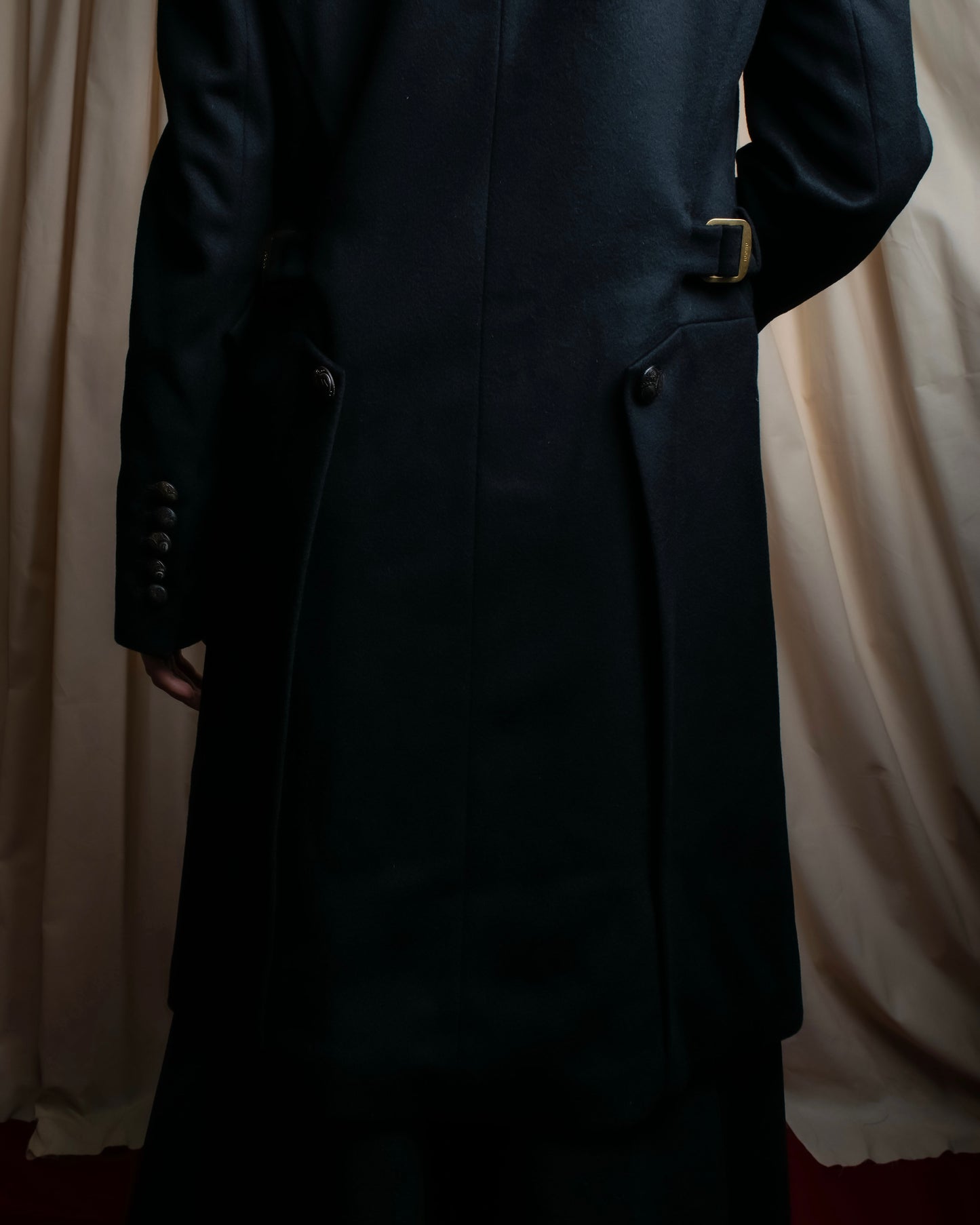 "GUCCI" Asymmetrical front detail high neck coat