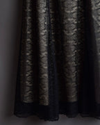 "LANVIN en Bleu" Flowers black lace layered skirt