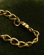 "Christian Dior" 90's Gold tone rhinestone chain bracelet
