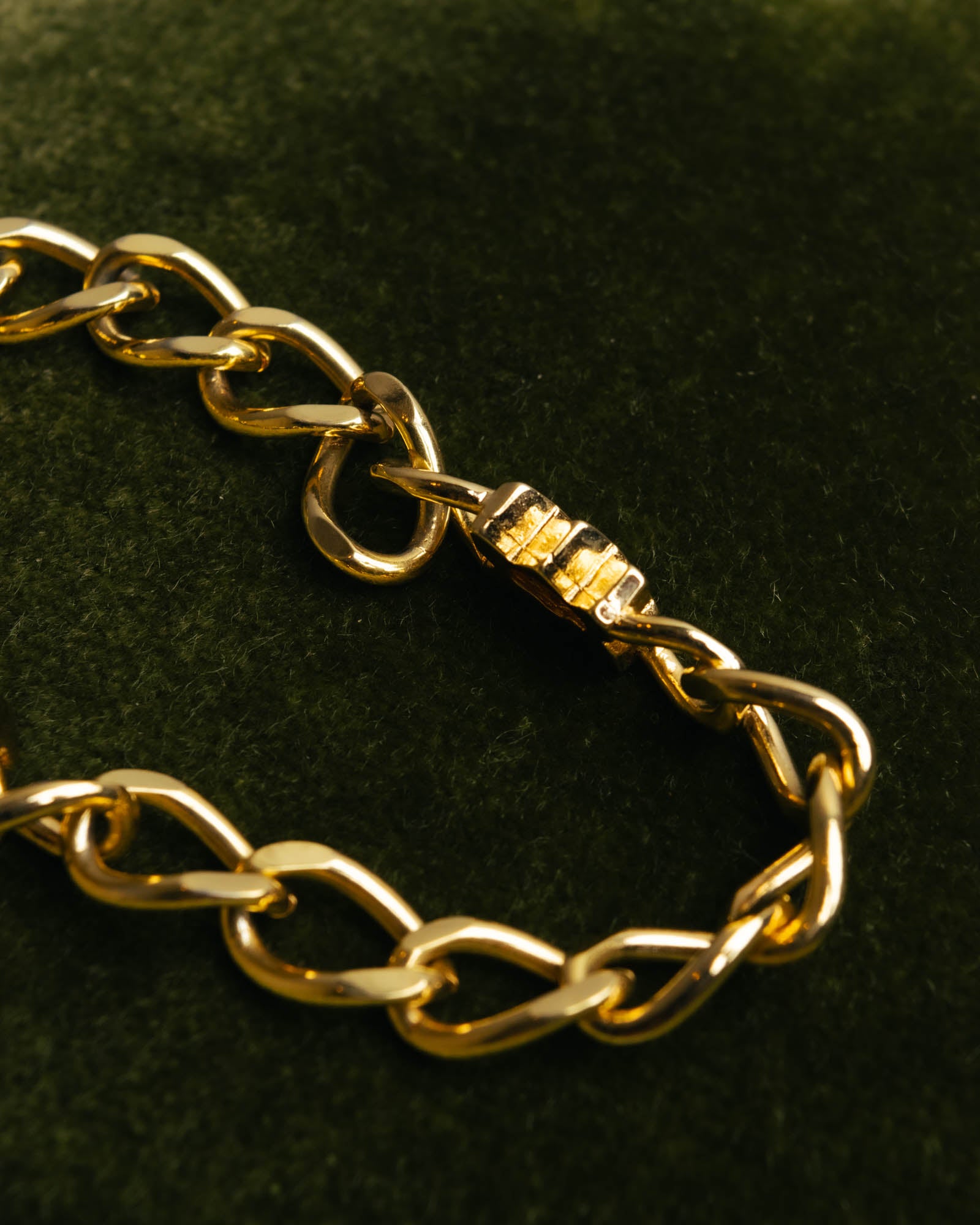 "Christian Dior" 90's Gold tone rhinestone chain bracelet