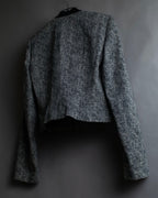 "John Galliano" Herringbone weave short length zip blouson