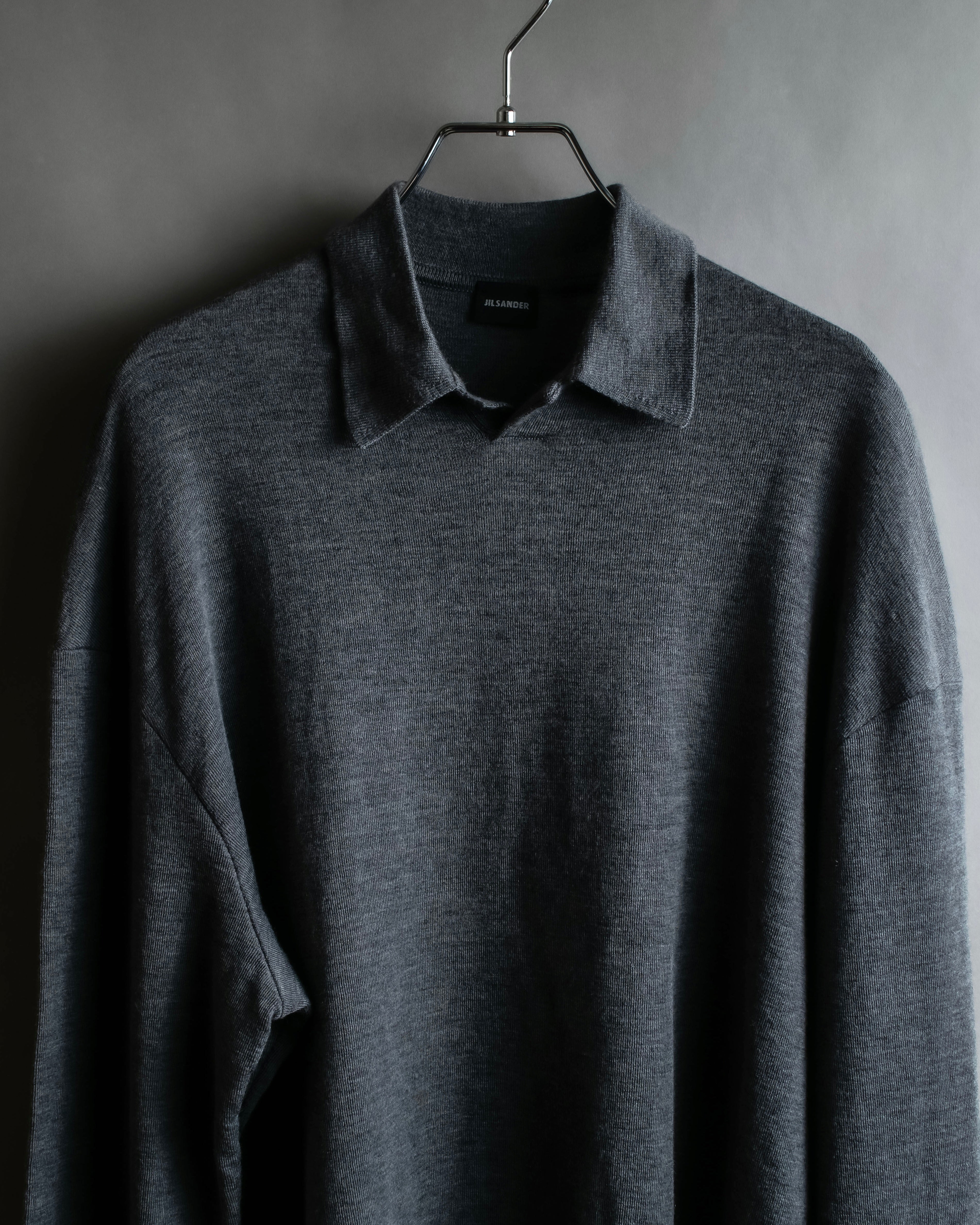 "JIL SANDER" Polo collar design wool knit pullover