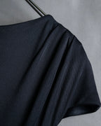 "CELINE" Gathered design vertical line dress