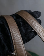 "BEAUGRAND" Flower motif crocodile design leather one handle bag