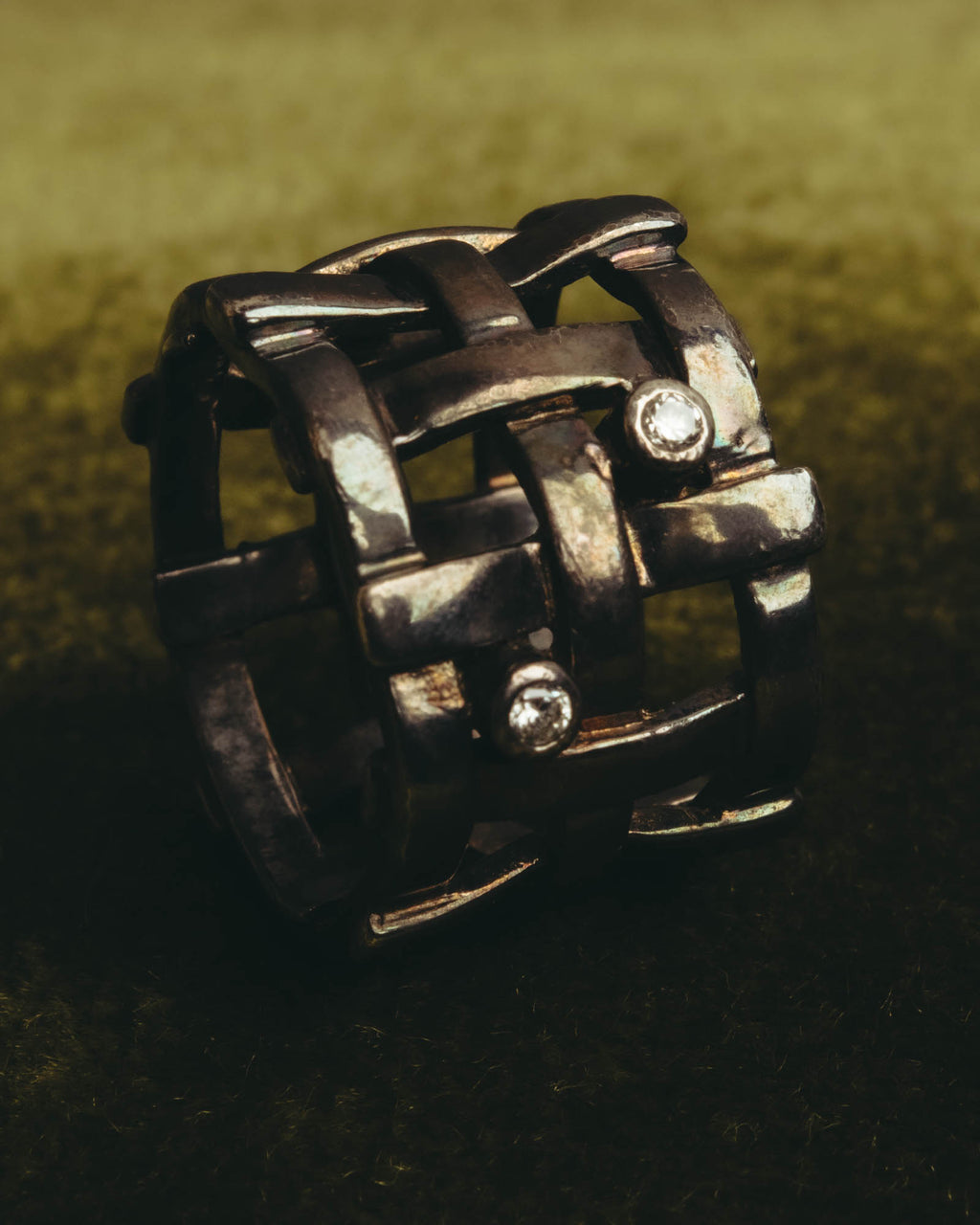 "Jean Paul Gaultier" 90's-00's Sculptural lattice silver ring