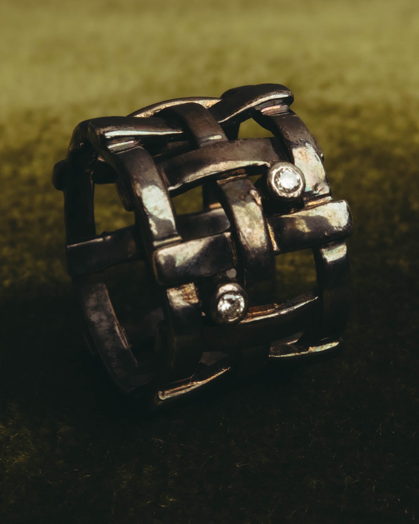 "Jean Paul Gaultier" 90's-00's Sculptural lattice silver ring