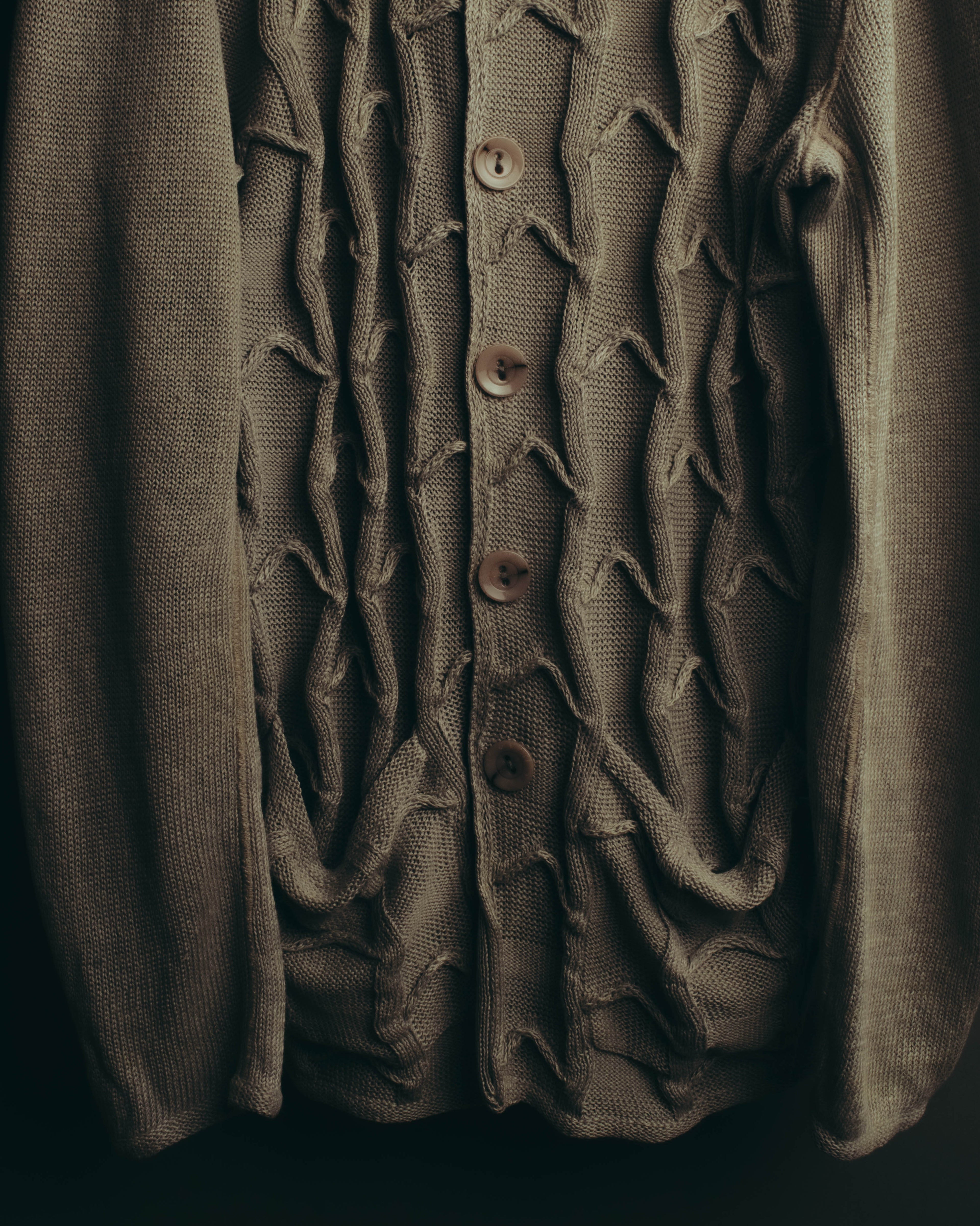 "ARMANI COLLEZIONI" 00's-10's Textured linen knit cardigan