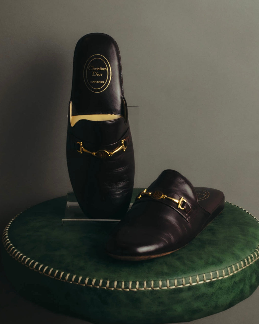 “Christian Dior” 80’s-90’s Leather bit mule slippers