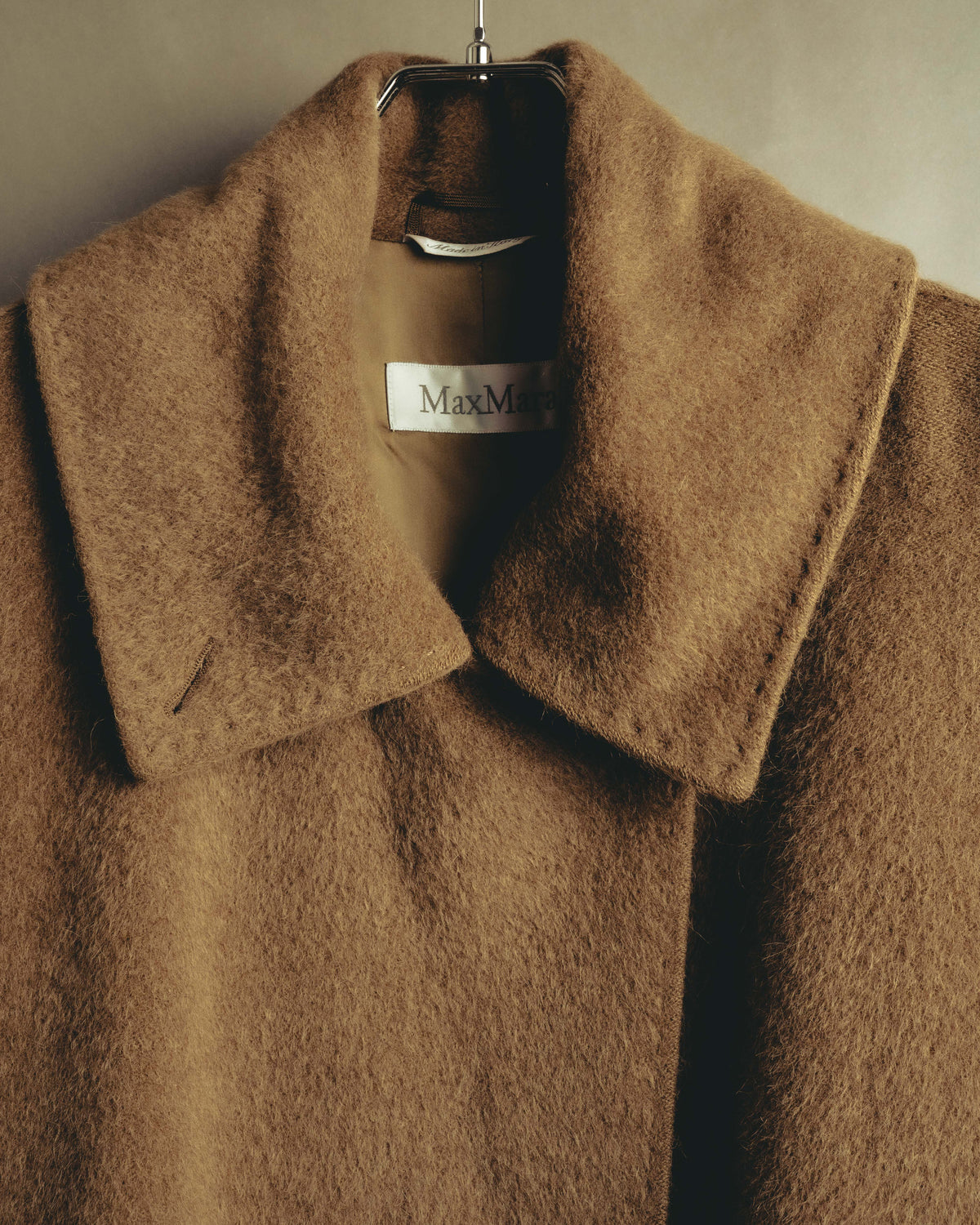 -SPECIAL- “Max Mara” 90’s-00’s Angora blend belted wrap coat