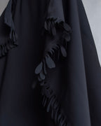 "ISSEY MIYAKE" Organic cutout fringe wrap skirt