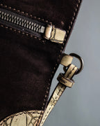 "MIU MIU" Belt strap design embossed leather hand bag