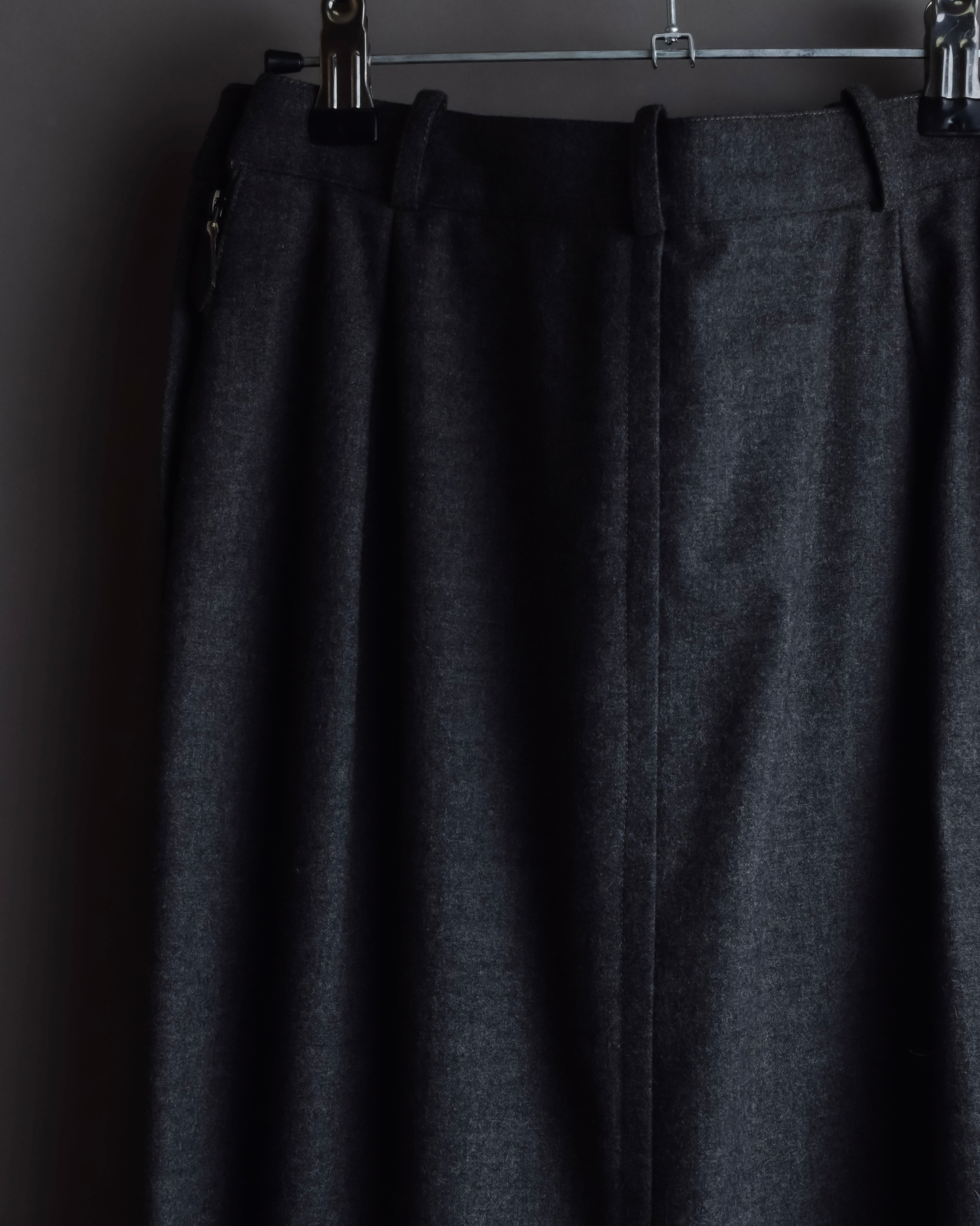 "HERMES" Margiela period semi-flared wool skirt