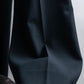 "CHANEL" 100% wool belted wide straight slacks