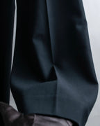"CHANEL" 100% wool belted wide straight slacks