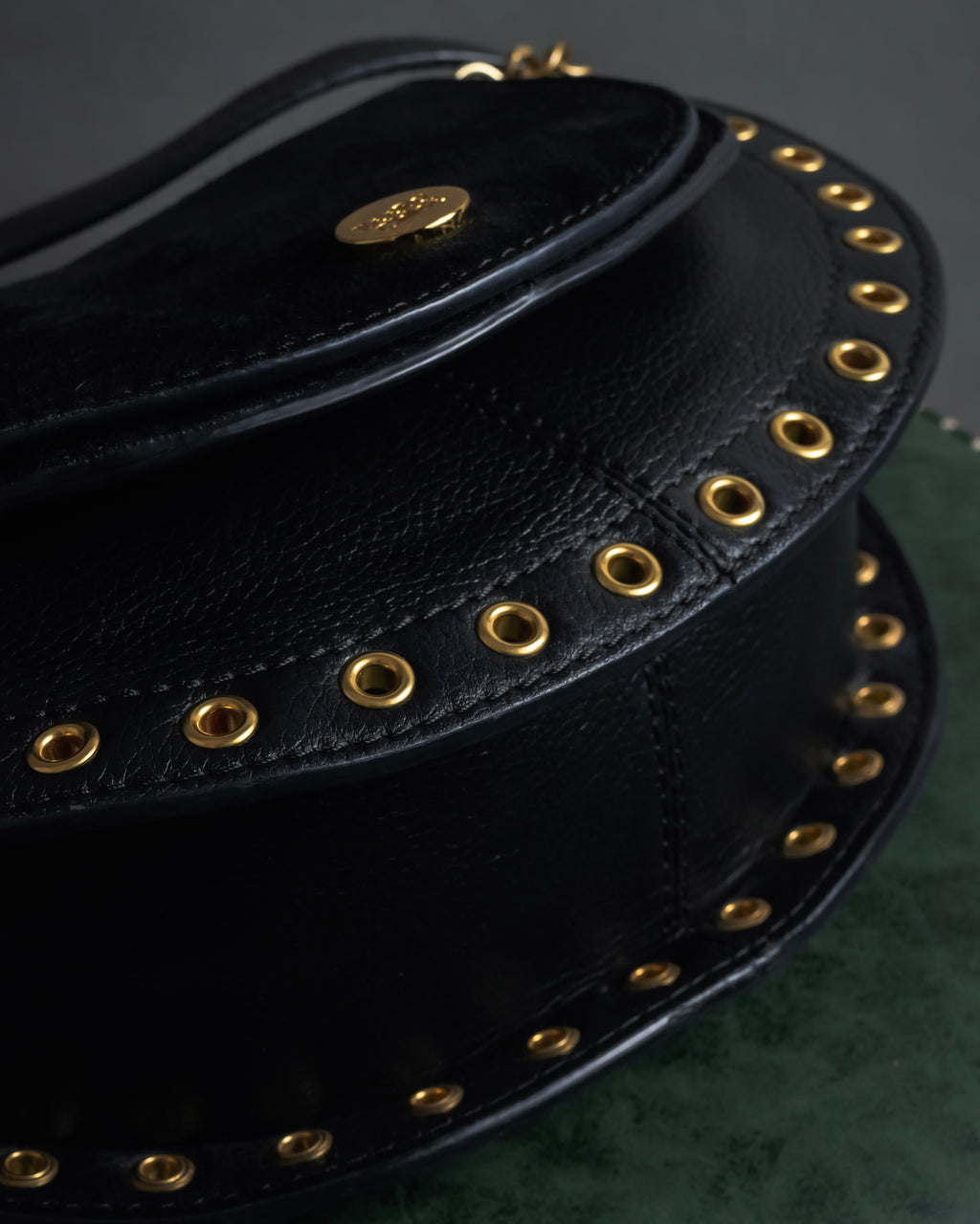 "See by Chloé" Half-moon grommet-detail suede shoulder bag