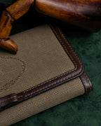 "PRADA" Logo engraved canvas combination long wallet