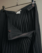 “ISSEY MIYAKE” 00’s wool blend pleated cutwork skirt