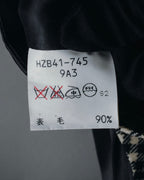 –SPECIALS– "Yves Saint Laurent" 90’s Mid gingham check velvet lapel tailored vest