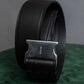 "PRADA" Beautiful smooth leather GI buckle belt