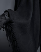 "BALENCIAGA" Fringe design open front cape