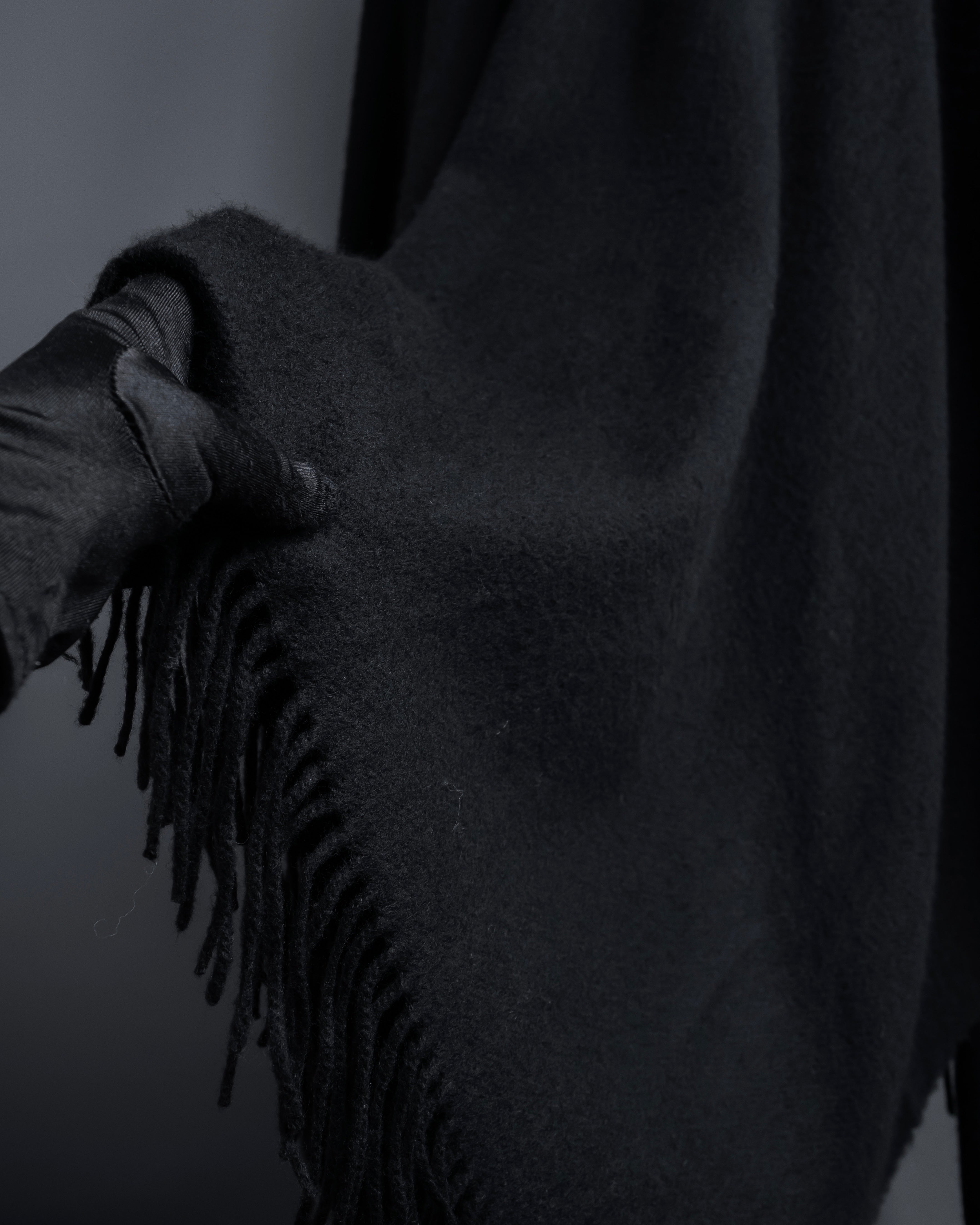 "BALENCIAGA" Fringe design open front cape