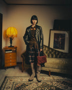 -SPECIAL- “Dries Van Noten” 20’s Sheer brown tailored long sleeve shirt