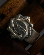 "JEAN PAUL GAULTIER" Logo engraved oval motif silver 925 rope ring