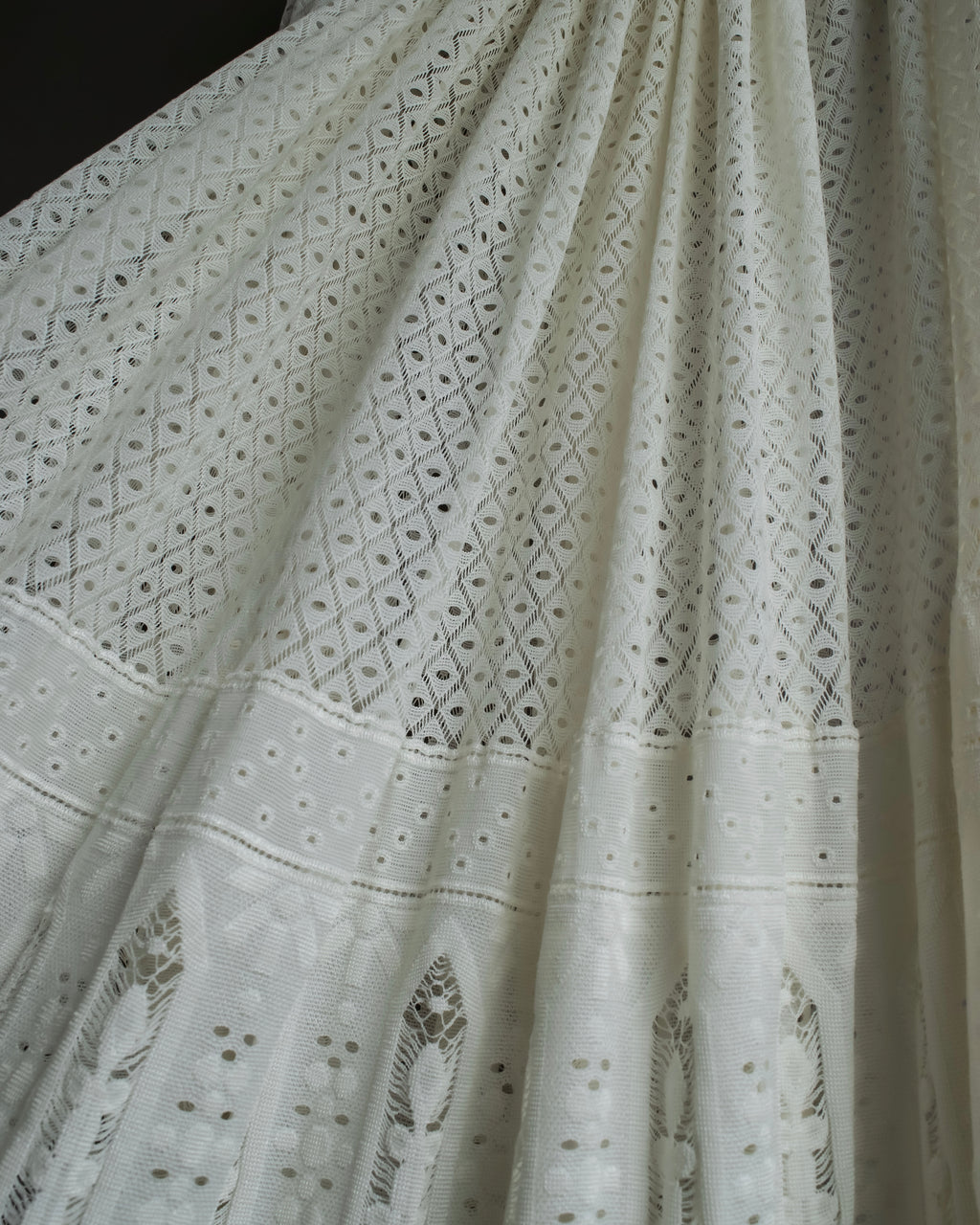 "YOHJI YAMAMOTO" 1992SS eyelet cutwork lace design long skirt