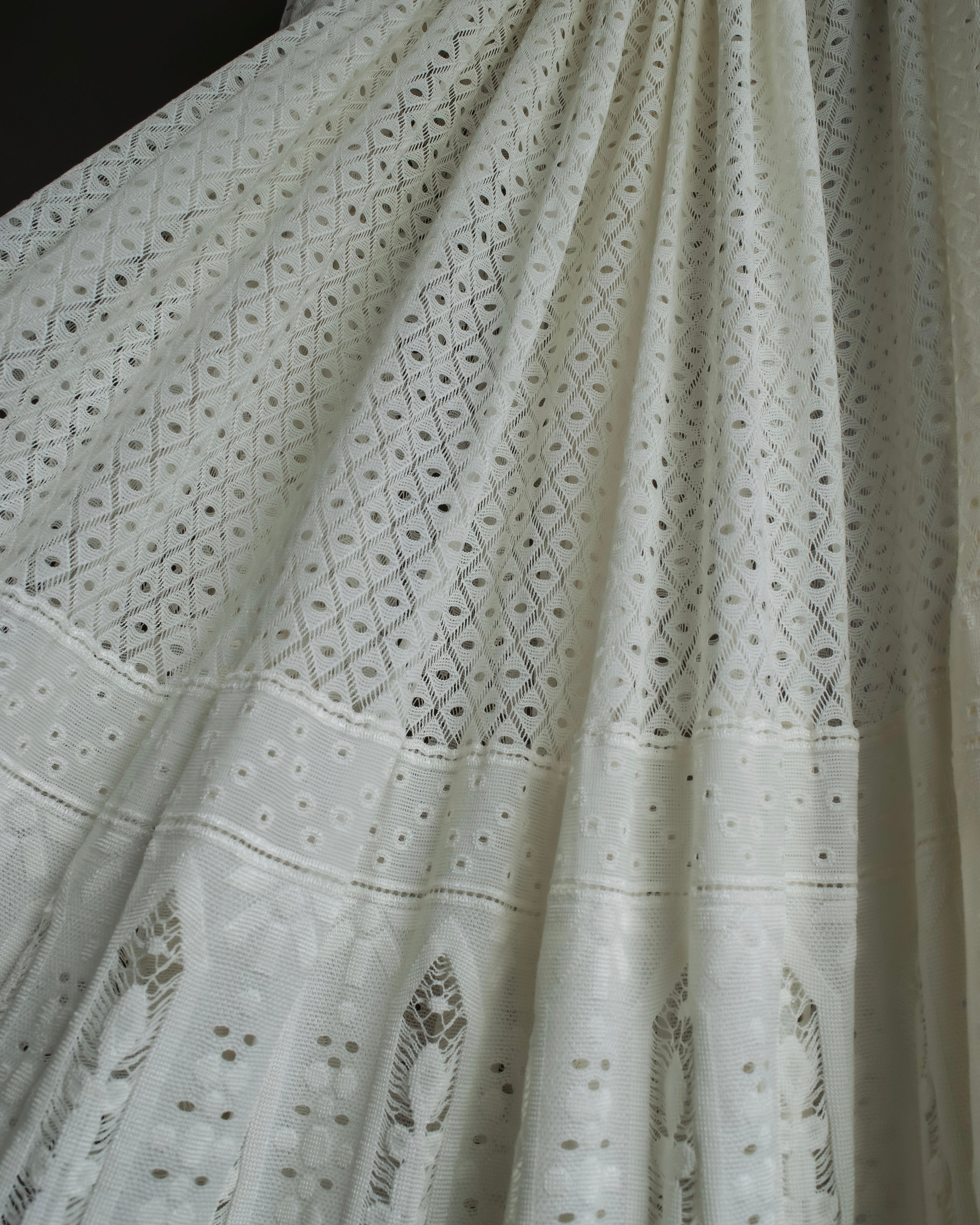 "YOHJI YAMAMOTO" 1992SS eyelet cutwork lace design long skirt