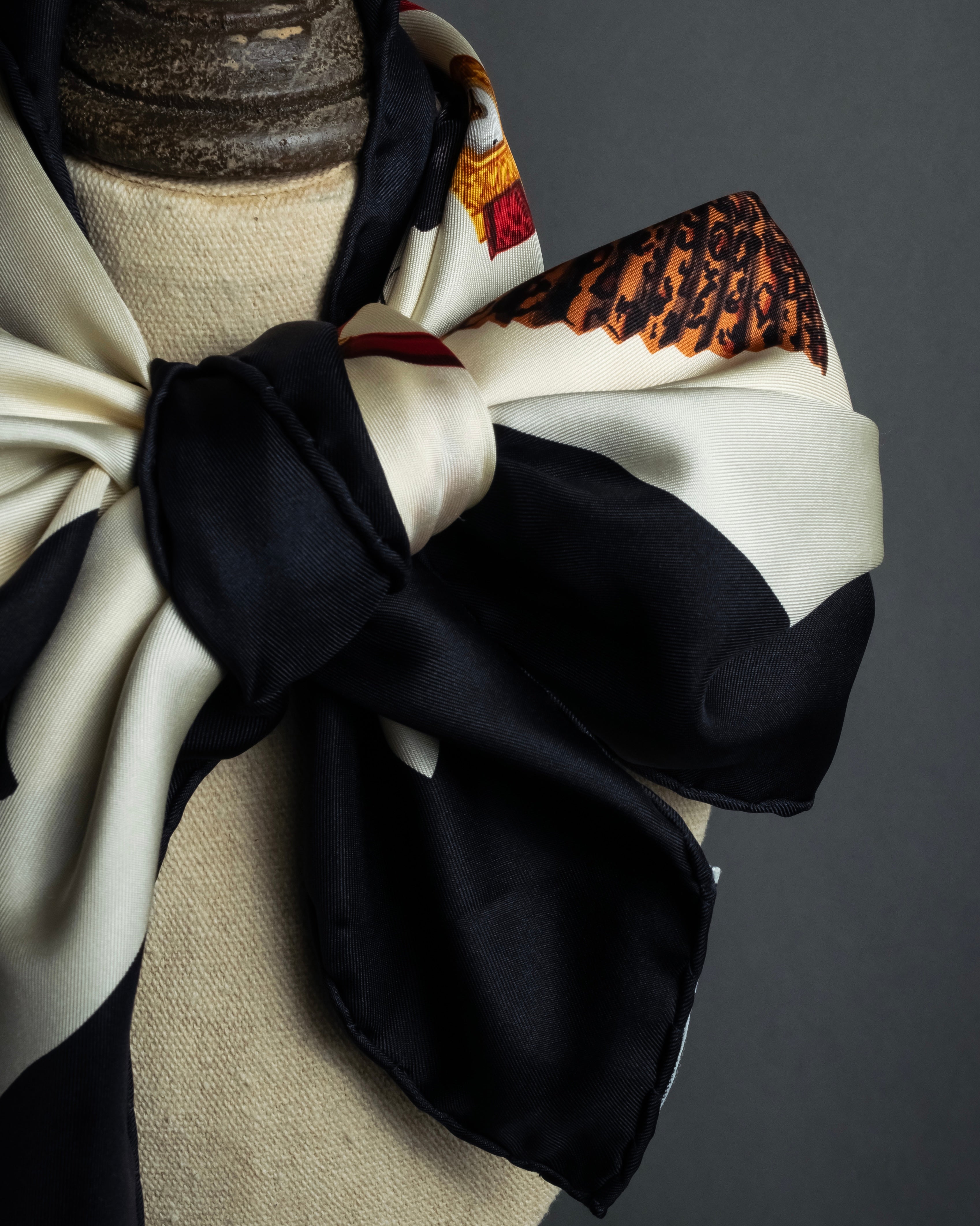 "Christian Dior" Parisian accessory motif silk scarf