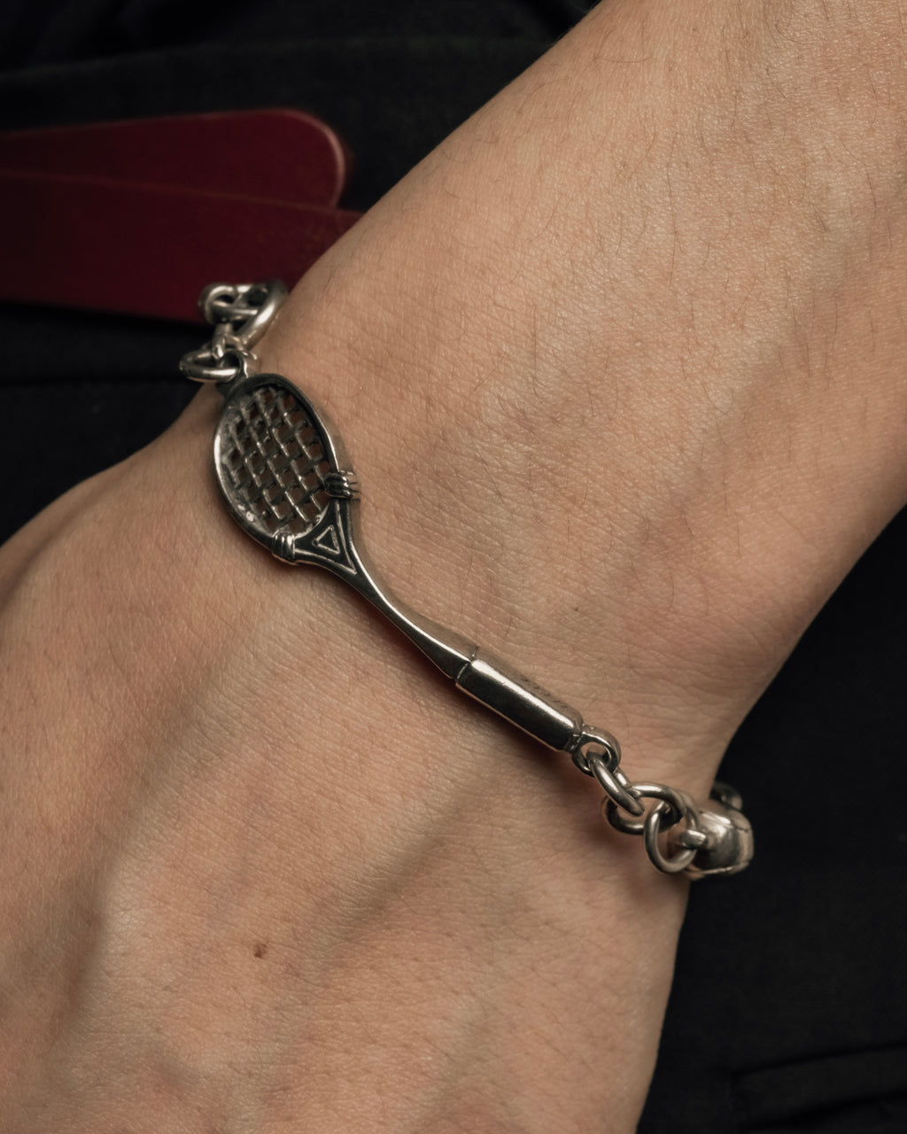 "GUCCI" Tennis racket motif silver bracelet