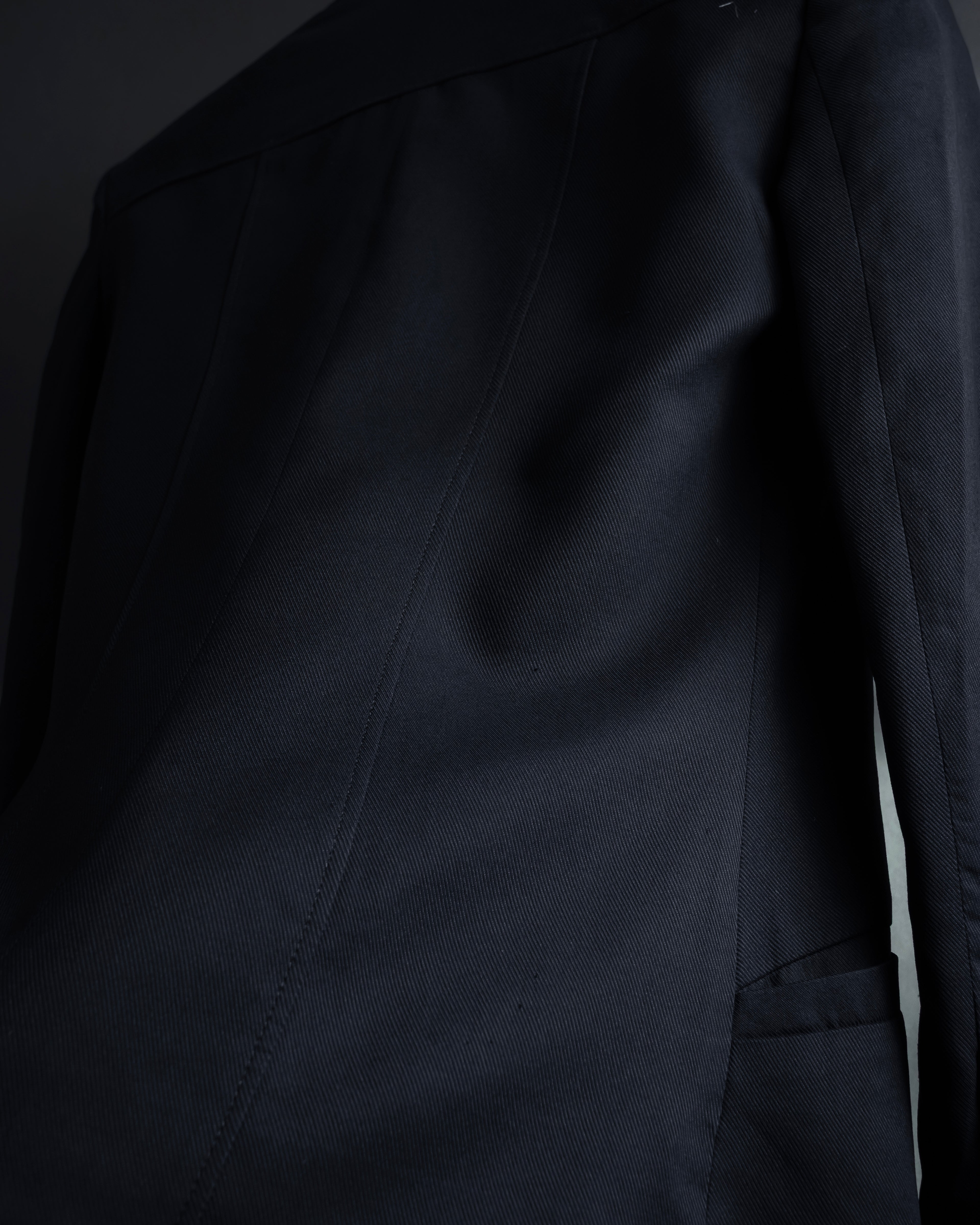 "HELMUT LANG" Leather lapel design, glossy jacket