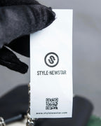 "Alexandar McQueen" Two-tone crystal clasp leather shoulder wallet