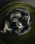 -SPECIAL- “VALENTINO” 00’s houndstooth lace flower corsage