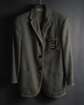 "Emporio Armani" 90’s Houndstooth piped crest blazer