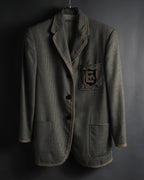 "Emporio Armani" 90’s Houndstooth piped crest blazer