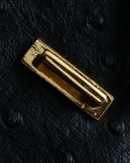 "Pierre Cardin" Turnlock design ostrich leather top handle bag