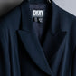 "DKNY" Peak lapel buttoned tailored jacket＆pleated wrap skirt set up