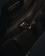 "Salvatore Ferragamo" 2000’s gathered metallic leather ball-link shoulder bag