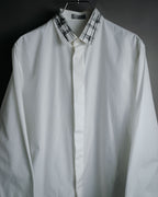 –SPECIAL– "Dior" 2024SS Embroidered grid-collar fly-front shirt