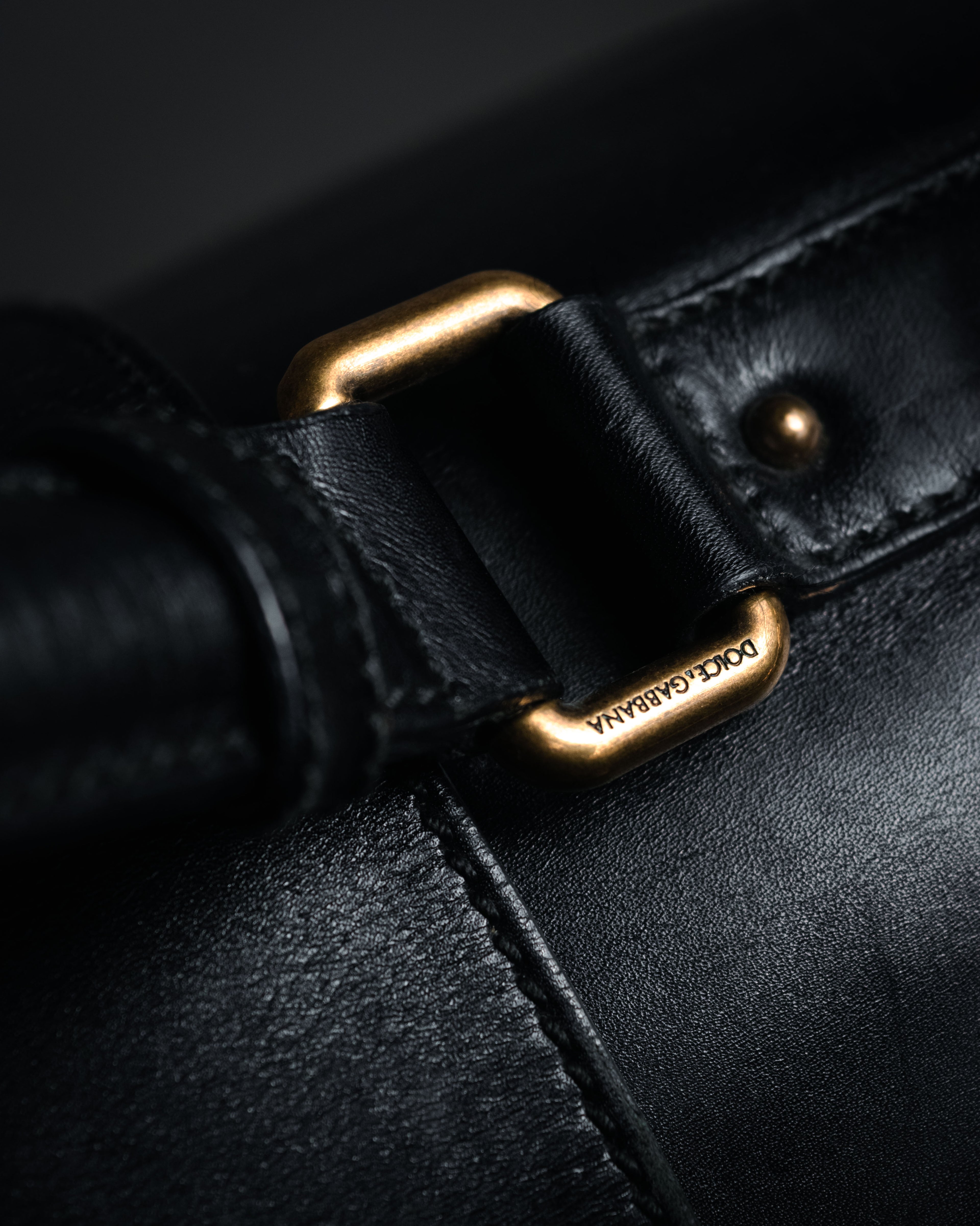 –SPECIAL– “DOLCE & GABBANA” 00’s-10’s Miss orient padlock leather satchel