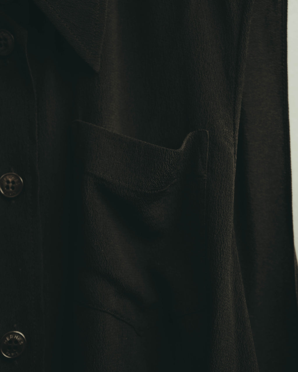 -SPECIAL- “HERMÈS“ 00’s-10’s Sleeveless silk draped shirt dress